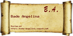 Bade Angelina névjegykártya